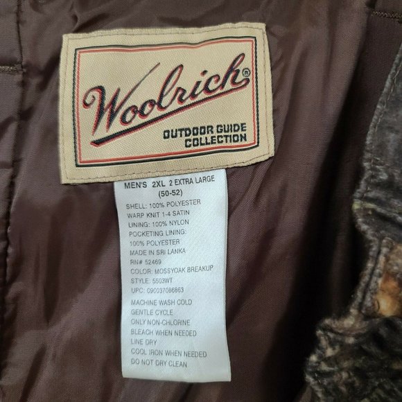 WOOLRICH Mossy Oak Break Up Camo Hunting Soft Texture Pants Nylon Lining Sz 2XL - Picture 12 of 12
